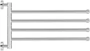 TBKBZTLALX Stainless Steel 4 Swivel Towel Bars Hanger Bathrobe Towel Rack Bar Rail Hanger Towel Holder 4 Bars Bathroom Rack Wall Mounted Towel Rack
