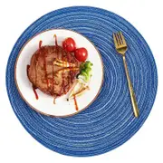 4/6PCS Round Anti-slip Drink Coasters Insulation Pad Kitchen Table Mat Placemats Blue
