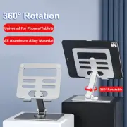 Metal Tablet Phone Stand 360° Rotation Foldable Holder Dock For iPad Pro iPhone