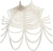 [CCbodily] Pearl Body Chain Bra - Fashion Shoulder Necklaces Bra Chain Body Jewelry