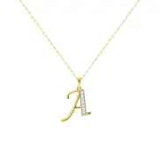 Diamond Set Initial Pendant in 9kt Yellow Gold - Most Initials Available