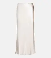 [Dorothee Schumacher] Dorothee Schumacher Sense of Shine silk satin midi skirt AU 12 white