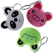 NULYLU 3pcs Cartoon Animal Keychain Tape Measure Automatic Retractable Body Measurement Tape with Markings for Seamstress Sewing and DIY Projects Fun Panda Frog and Pig Designs