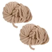 2pcs Chunky Yarn Bulky Thick Fluffy Yarn for Crochet Blanket,Brown