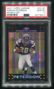 2007 Topps Chrome Adrian Peterson Refractor RC #TC181 PSA 10 GEM MINT