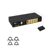 CKLau MST Displayport KVM Switch Dual Monitor 4K60Hz 2K@144Hz with Audio, Mic...
