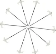 YARNOW 10pcs Stainless Steel Spiral Tent Stakes Windproof Camping Fixing Hooks for Outdoor Tents Awnings and Durable Easy to Pull Out Design for Reliable Ground Support