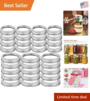 High-Quality 112 PCS Regular & Wide Mouth Canning Jar Rings - Silver & Durable