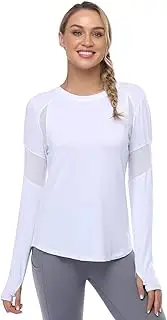 [Muzniuer] Womens Long Sleeve Workout Shirts-Plain Long Sleeve Tshirt for Women Yoga Sports T-Shirt Activewear with Thumb Hole