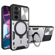 For Motorola Edge 30 Pro (Motorola Edge+ (2022)) Slide Camera Lid Ring Kickstand PC+TPU Phone Case