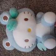Blue Sanrio Hello Kitty 11" Plush Frog With Lily Pad