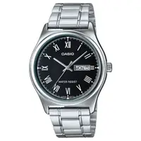 在飛比找PChome24h購物優惠-【CASIO】潮流紳士星期日期顯示不鏽鋼腕錶-黑面(MTP-