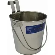 Zeez Ss Flat Sided Bucket Pail 2.68L - Two Hooks