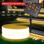 Solar COB Neon LED Strip Lights Waterproof Flexible Outdoor Garden Xmas 8 Mode