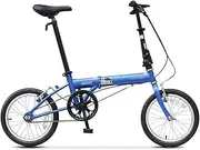 [AKFRIE] Folding Bicycle Dahon Bike High Carbon Steel Single Speed Urban Cycling Commuter Adult Bike (Blue)