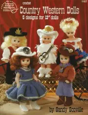 Country Western Dolls Crochet 13" Dolly Crystal Barbara Reba Tanya Guitar Hats