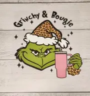 Grinchy & Bougie Ready to Press Heat Transfer, Iron on Transfer DTF Transfer
