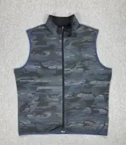 ROBERT GRAHAM Davey Clubhouse Performance Golf Vest Camo Navy Men's Medium $168