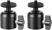 Daniob 2-Pack Mini Ball Head, Tripod Head with 1/4" hot Shoe, 360° Rotatable Ball Head Camera Mount Adapter, Max Load 5.5 lb with Tripods, Light Bracket, SLR Cameras