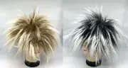 Gold Silver Mullet Wig 80s Spiky Wig Men's Hippie