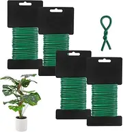Paifeancodill Soft Plant Ties, Green Twisted Garden Ties, 4 Bundles of Multifunctional Soft Wire Ties, Used for Gardening, Indoor, Outdoor Panels, Home, Office (2.5mm*10m, Green)