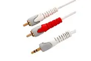 Westinghouse 1.5M Audio Splitter Earphones AUX to 2 RCA Male to Male Cable White