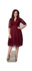 Kiyonna Womens Dress Plus Size OX Mademoiselle Lace Style Red MOB Party Formal