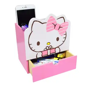【百科良品】Kitty凱蒂貓 造型分格收納 單抽屜盒 置物盒 筆桶 桌上 文具收納(正版授權台灣製)