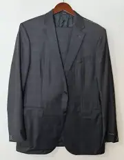 Ermenegildo Zegna Trofeo Gray Plaid Milano Fit Suit Size 46 L $3,990 RETAIL #263