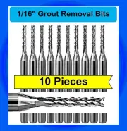 1/16" Grout Removal Bits Tool for Dremel & Rotozip Premium Carbide (TEN Pieces)