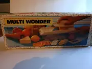 Vintage Multi Wonder White Hand Slicer Grater Shredder Kitchen Tool Complete NEW