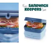 New/Sealed Tupperware Square Hinged Locking Sandwich Keepers Set