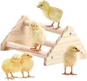Grouse Perch with Mirror, Wooden Stand for Small Birds, Chicken Training Toys, Jungle Gym Perch for Small Birds, Parrots, Macaws, Chicks, Chicken Coop, Brooders