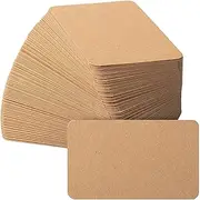 Pack of 200 Blank Kraft Paper Cards, Index Cards, Blank Paper Cards, Business Cards, Paper, Flash Cards, Memory Cards, Postcards for Designing Yourself for Message Memory (Brown)