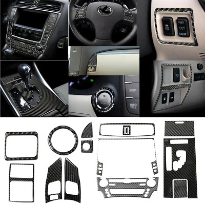 14pcs Carbon Fiber GPS Dashboard Sticker Trim Set For IS250 350 2006-12 With GPS (for: Lexus)