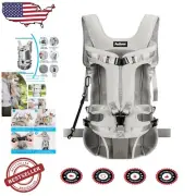 Adjustable Hands-Free Dog Carrier Backpack for Safe Outdoor Adventures - Grey, L