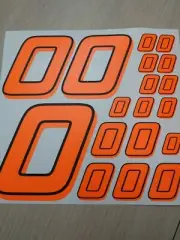 Fluorescent Pink W/Black #0's Racing Numbers Vinyl Decal Sheet 1/10-1/12 slash