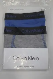 CALVIN KLEIN Boy's 2 Pack Cotton Boxer Briefs size S (6-7) New Lot M