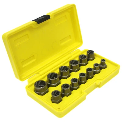 13pc Metric SAE 3/8" Drive Bolt Extractor Twist Socket Set Stud Nut 1/4" - 19mm