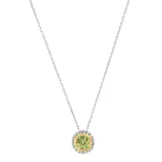 18k Gold And Sterling Silver Peridot Fancy Necklace