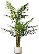 LUVAGD Artificial Rainforest Greenery Palm Tree, PE Material Build, Anti-tilt Design, Ideal for Home and Office Indoor and Outdoor Decoration Choice (5.2ft)