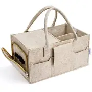 Diaper Caddy Organizer for Baby Boy Girl, Car Baby Large Khaki with lid