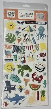 Echo Park Paper Co NIP Chipboard Accents Beach Party 6X13