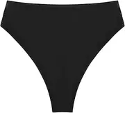 [Colloyes] Women's High Waisted High Cut Thong Bikini Bottom