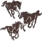 Metal Horse Wall Art Decor 3 Pcs Rustic Concise Western Horse Decoration Gallop