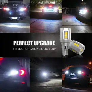 2 件 Canbus W16W T15 T16 LED 燈泡 912 921 超亮 LED 汽車倒車燈尾燈 10SMD