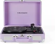Crosley Cruiser Plus Portable Turntable - Bluetooth Record Player, 3-Speed Suitcase Vinyl Player, Home Turntables for Vinyl Records, Built in Stereo Speakers & Bluetooth Receiver, AUX Input, Lavender