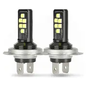 1-5pcs H4 LED Headlight Bulbs, 240W 52000LM 600% Brightness 6000K White Wireless 9003 HB2 High Low Dual Beam Conversion Kit, Mini Size Plug and Pla...