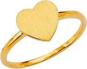 [JewelryWeb] 14k Yellow Gold For Women Signet Ring Size 7 Band Style-Ring