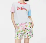 NEW PETER ALEXANDER DR SEUSS GREEN EGGS AND HAM TOP & SHORTS PJ SET M RRP$139.90